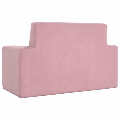 2-personers sofa til børn blødt plys pink