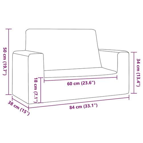 2-personers sofa til børn blødt plys pink