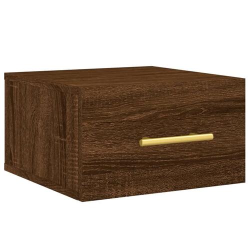 Væghængte sengeborde 2 stk. 35x35x20 cm brun egetræsfarve