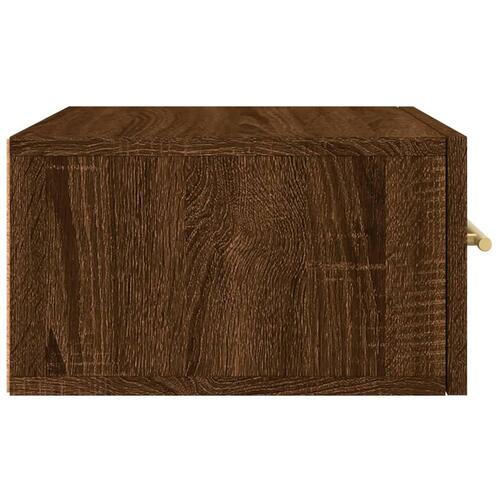 Væghængte sengeborde 2 stk. 35x35x20 cm brun egetræsfarve