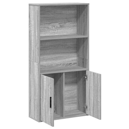 Bogreol 60x24x120 cm konstrueret træ grå sonoma-eg