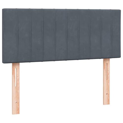 Kontinentalseng med madras 120x210 cm fløjl mørkegrå