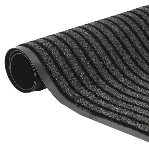 Dørmåtte Stribe Sort og Grå 115x400 cm