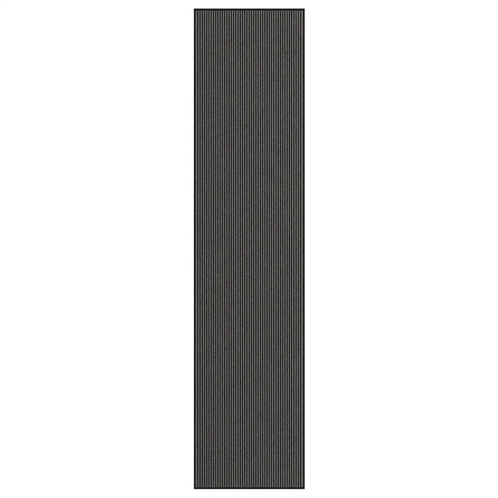 Dørmåtte Stribe Sort og Grå 115x500 cm