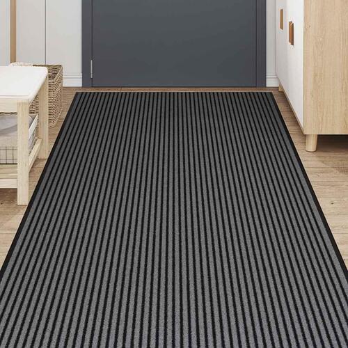 Dørmåtte Stribe Sort og Grå 115x500 cm