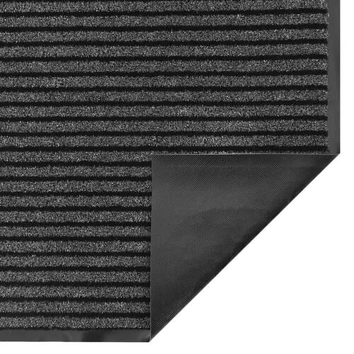 Dørmåtte Stribe Sort og Grå 115x500 cm