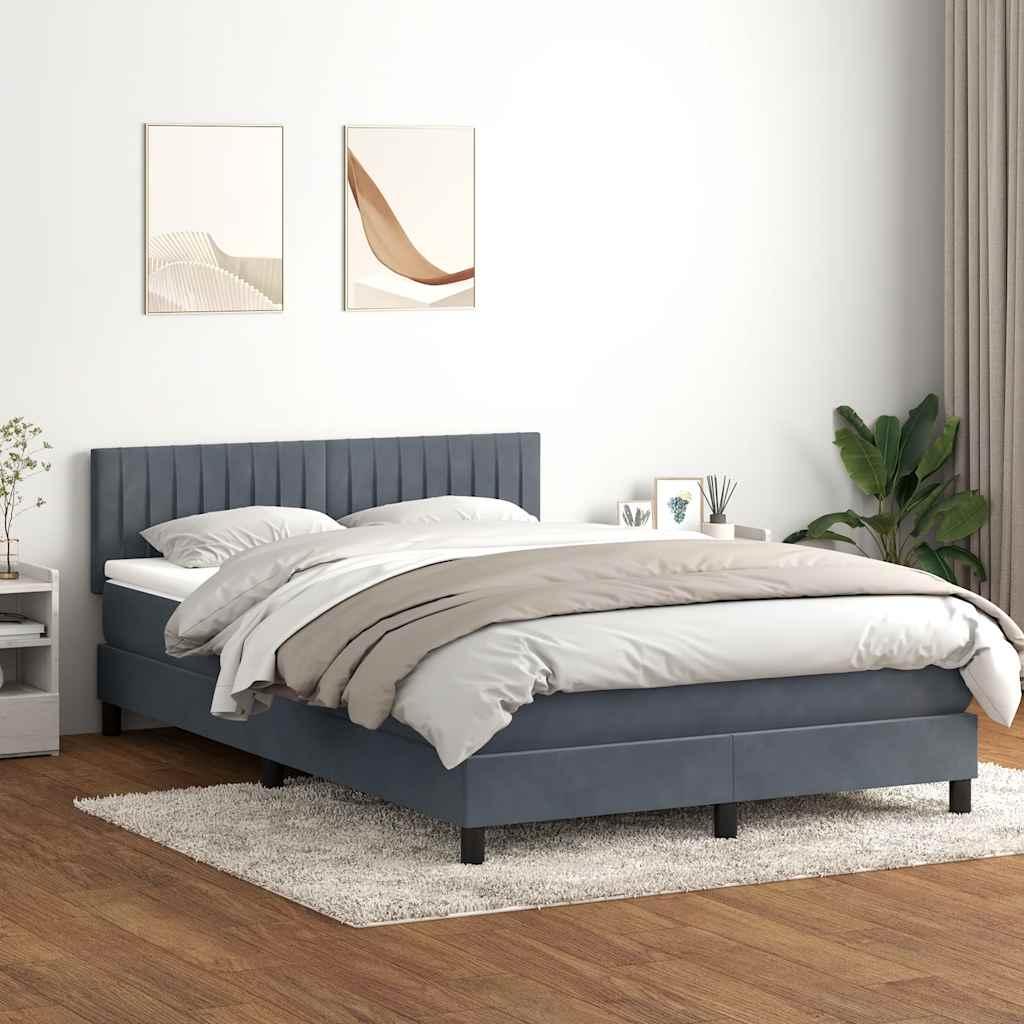 Kontinentalseng med madras 160x210 cm fløjl mørkegrå