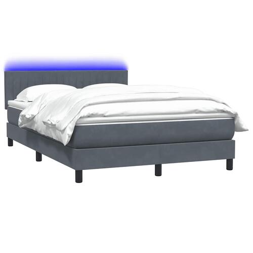 Kontinentalseng med madras 160x210 cm fløjl mørkegrå