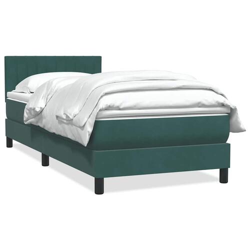 Kontinentalseng med madras mørkegrøn 80x210 cm fløjl