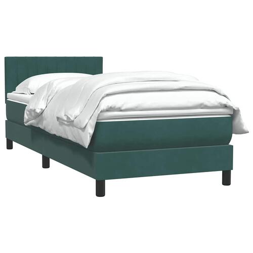 Kontinentalseng med madras mørkegrøn 80x210 cm fløjl