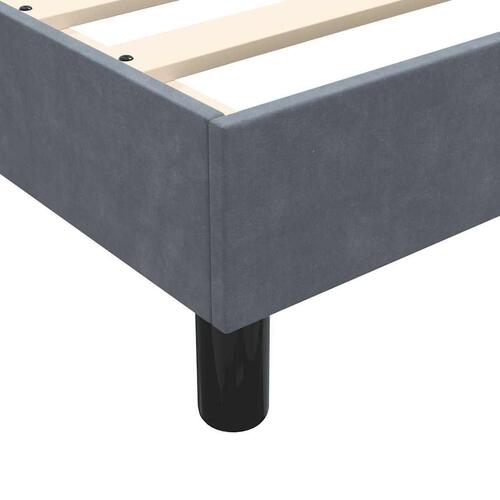 Kontinentalseng med madras mørkegrå 90x220 cm fløjl