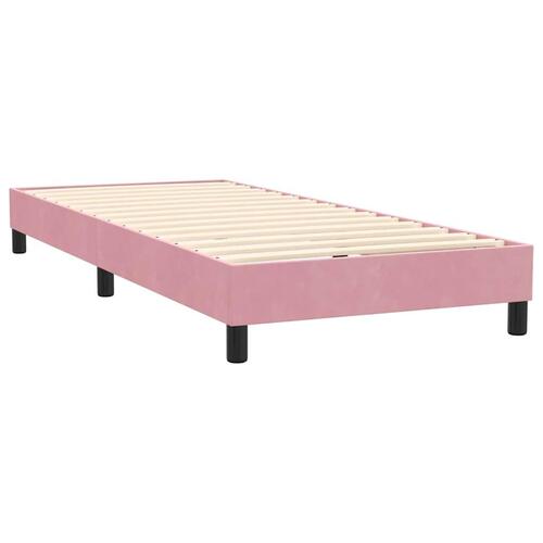 Kontinentalseng med madras lyserød 80x210 cm fløjl