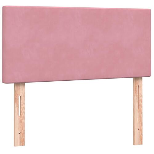 Kontinentalseng med madras lyserød 80x210 cm fløjl