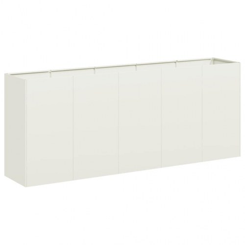 Plantekasse i hvid koldvalset stål - 200 × 40 × 80 cm