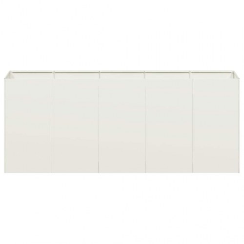 Plantekasse i hvid koldvalset stål - 200 × 40 × 80 cm