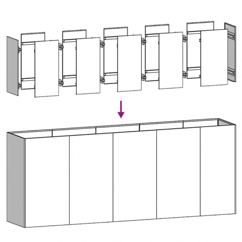 Plantekasse i hvid koldvalset stål - 200 × 40 × 80 cm