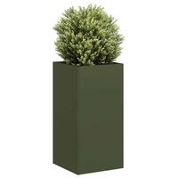 Plantekasse olivengrøn 40x40x80 cm koldvalset stål