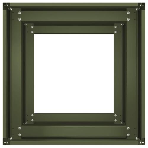 Plantekasse olivengrøn 40x40x80 cm koldvalset stål