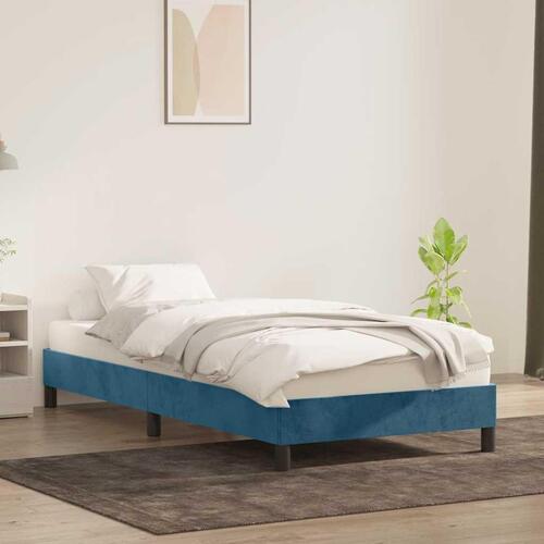 Sengeramme uden madras 80x210 cm fløjl mørkeblå