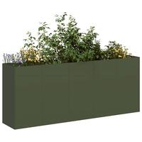 Plantekasse olivengrøn 200x40x80 cm koldvalset stål