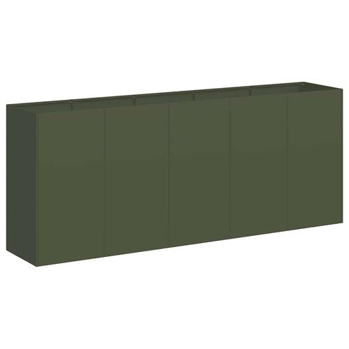 Plantekasse olivengrøn 200x40x80 cm koldvalset stål