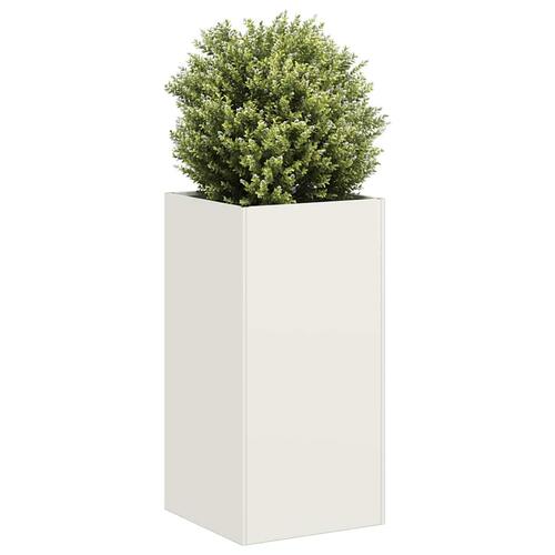 Plantekasse hvid 40x40x80 cm koldvalset stål