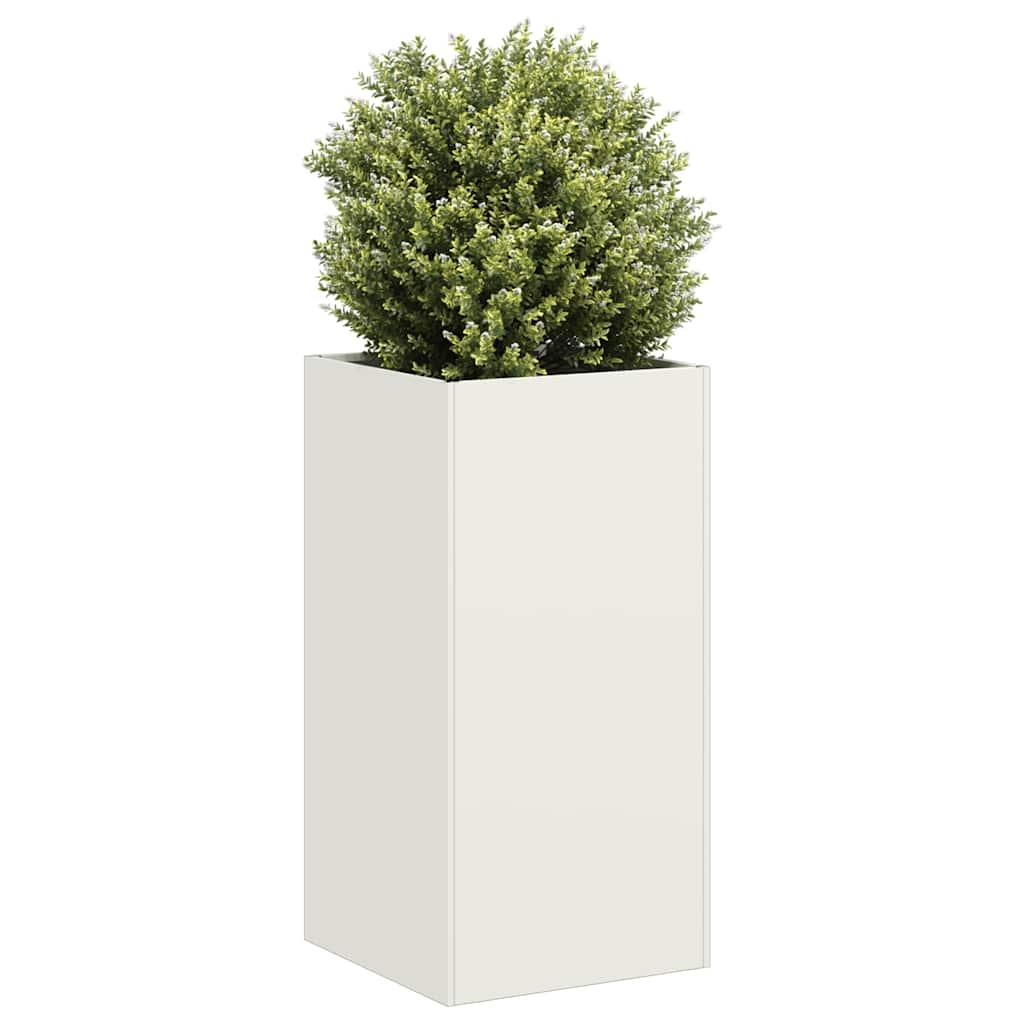 Plantekasse hvid 40x40x80 cm koldvalset stål