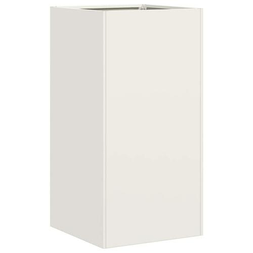 Plantekasse hvid 40x40x80 cm koldvalset stål