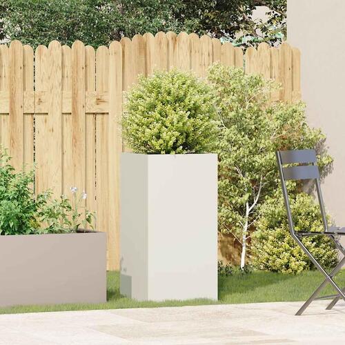 Plantekasse hvid 40x40x80 cm koldvalset stål