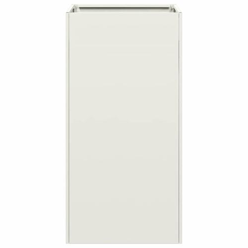 Plantekasse hvid 40x40x80 cm koldvalset stål