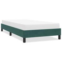 Sengeramme uden madras 90x210 cm fløjl mørkegrøn