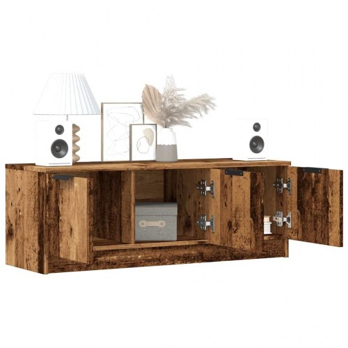 Tv-bord i konstrueret træ - 102×35×36,5 cm, gammelt trælook