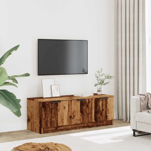 Tv-bord i konstrueret træ - 102×35×36,5 cm, gammelt trælook