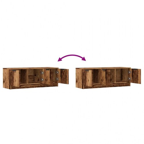 Tv-bord i konstrueret træ - 102×35×36,5 cm, gammelt trælook
