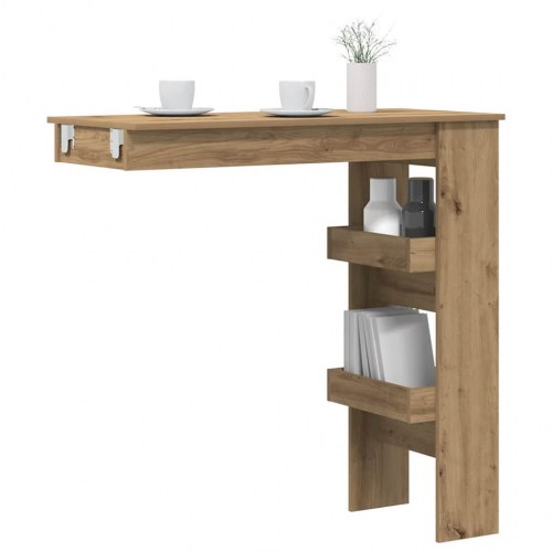 Vægmonteret barbord 102 × 45 × 103,5 cm i konstrueret træ - kunsteg