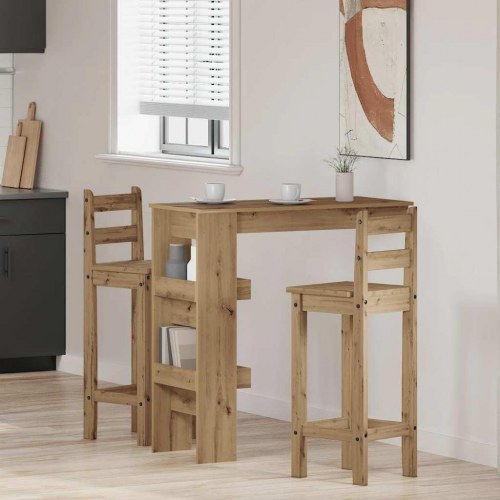 Vægmonteret barbord 102 × 45 × 103,5 cm i konstrueret træ - kunsteg