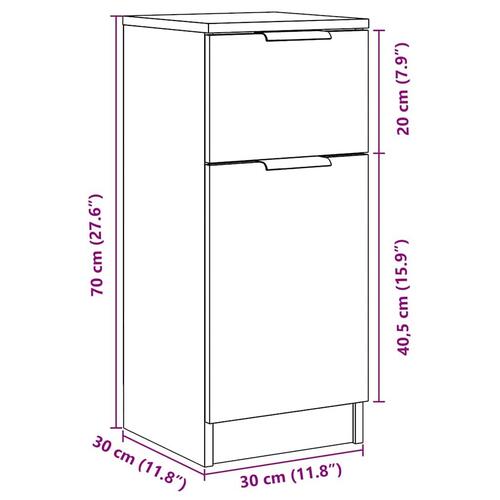Skænk 30x30x70 cm konstrueret træ antikt træ