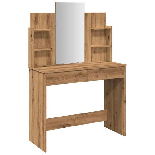 Makeupbord med spejl 96x39x142 cm kunsteg