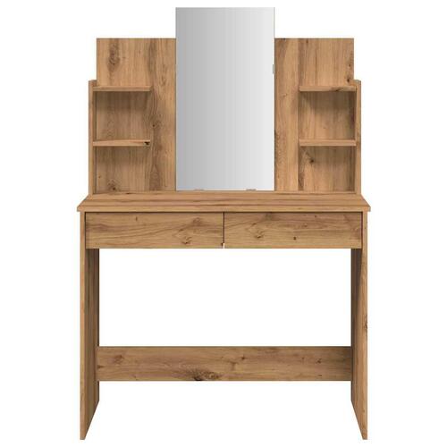 Makeupbord med spejl 96x39x142 cm kunsteg
