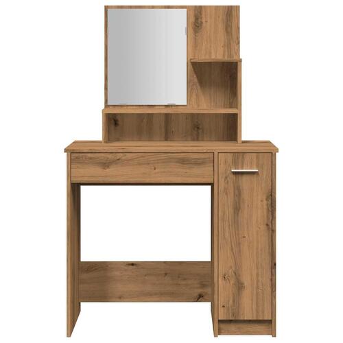 Makeupbord med spejl 86,5x35x136 cm kunsteg