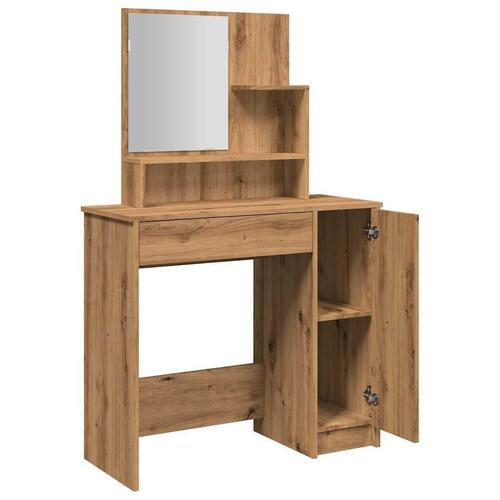 Makeupbord med spejl 86,5x35x136 cm kunsteg