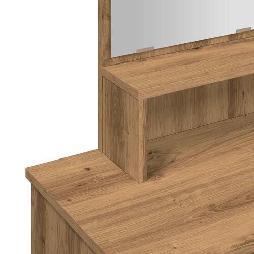 Makeupbord med spejl 86,5x35x136 cm kunsteg