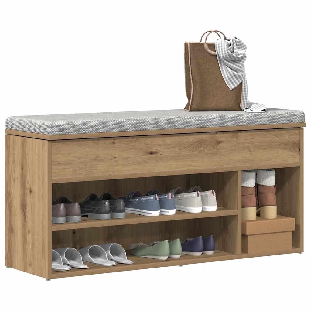Skobænk 102x30,5x45 cm konstrueret træ kunsteg