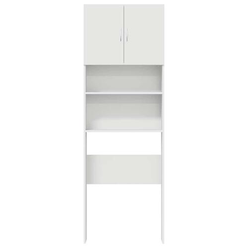 Vaskemaskineskab 64x24x190 cm konstrueret træ hvid