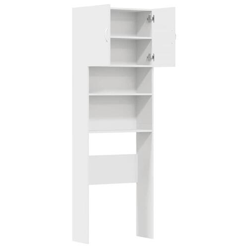 Vaskemaskineskab 64x24x190 cm konstrueret træ hvid