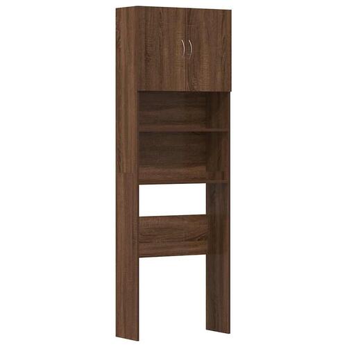 Vaskemaskineskab 64x24x190 cm konstrueret træ brun egetræsfarve