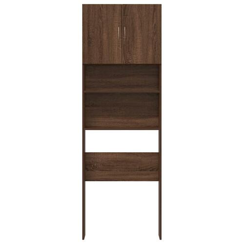 Vaskemaskineskab 64x24x190 cm konstrueret træ brun egetræsfarve