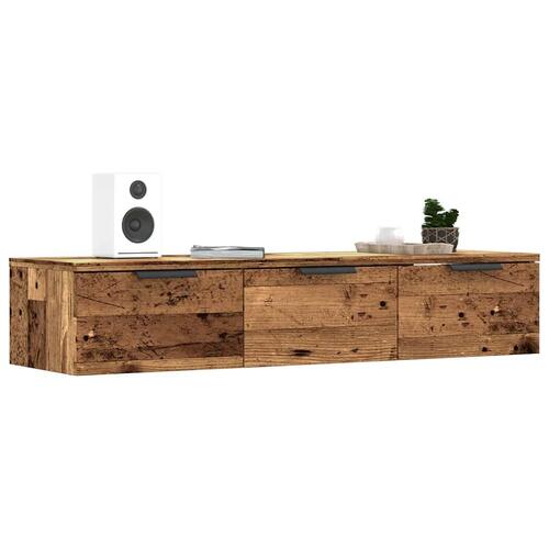 Vægskab 102x30x20 cm konstrueret træ gammelt træ-look