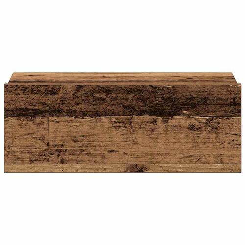 Svævende natborde 2 stk. 40x32x15 cm konstrueret træ antikt træ