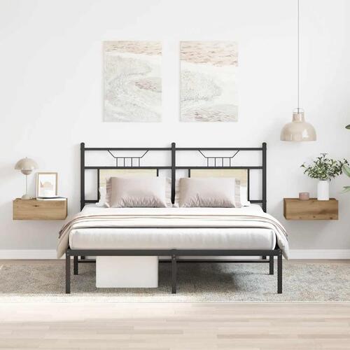 Svævende natborde 2 stk. 40x32x15 cm konstrueret træ kunsteg